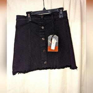 NEW Mini Skirt, Small, Denim with Fringe